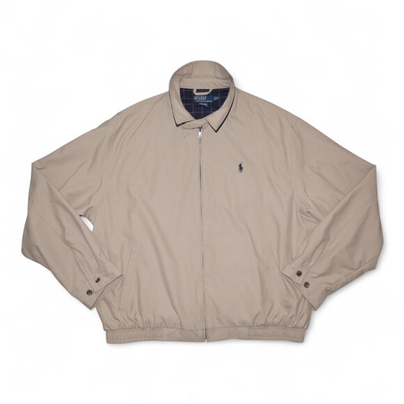 Polo Ralph Lauren Bi-Swing Windbreaker Men's Size XL Khaki Twill DWR Jacket EUC - Picture 1 of 10